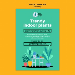 室内植物传单模板